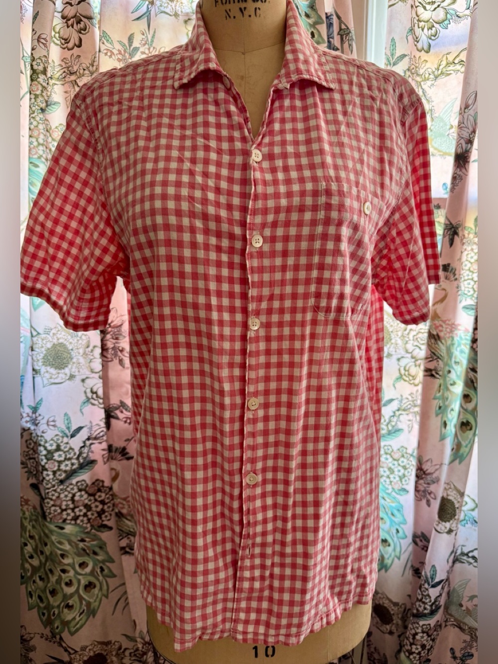 Classic Men's POLO by RALPH LAUREN Pink Gingham Button-Down Shirt
